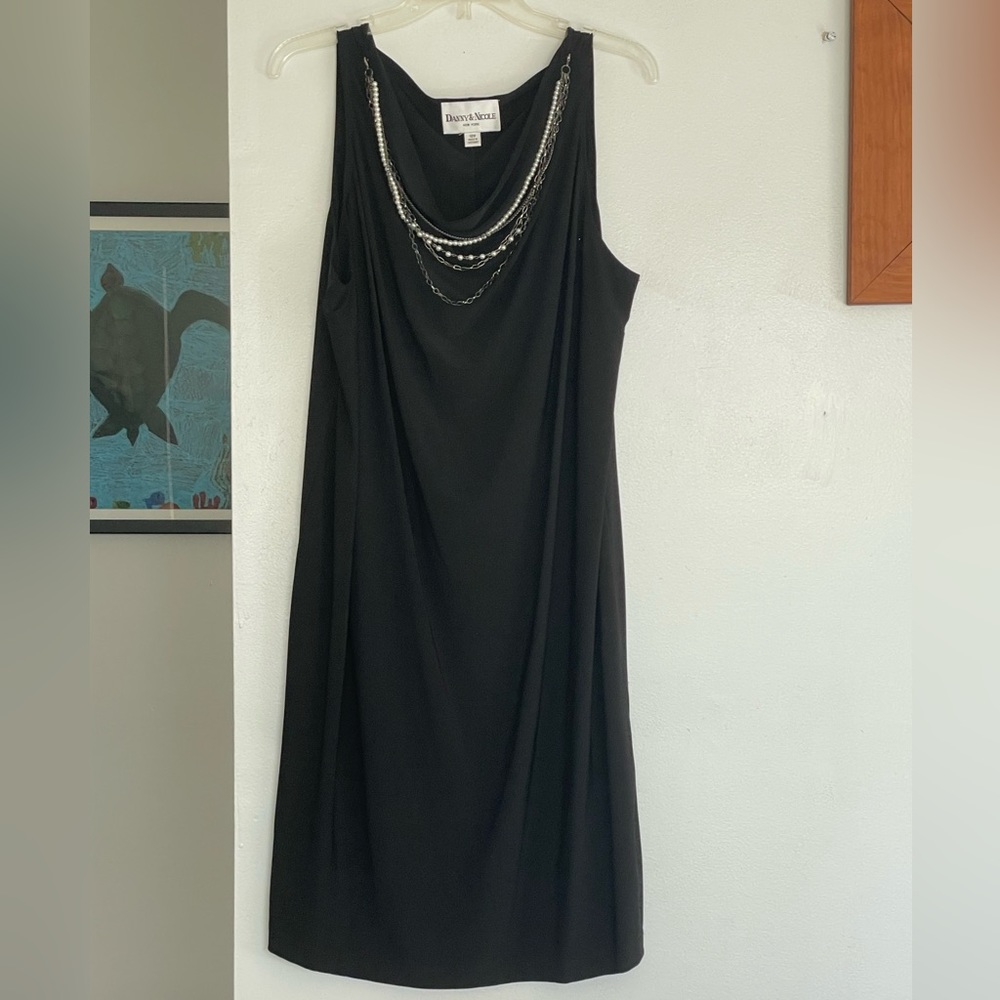 black slip dress